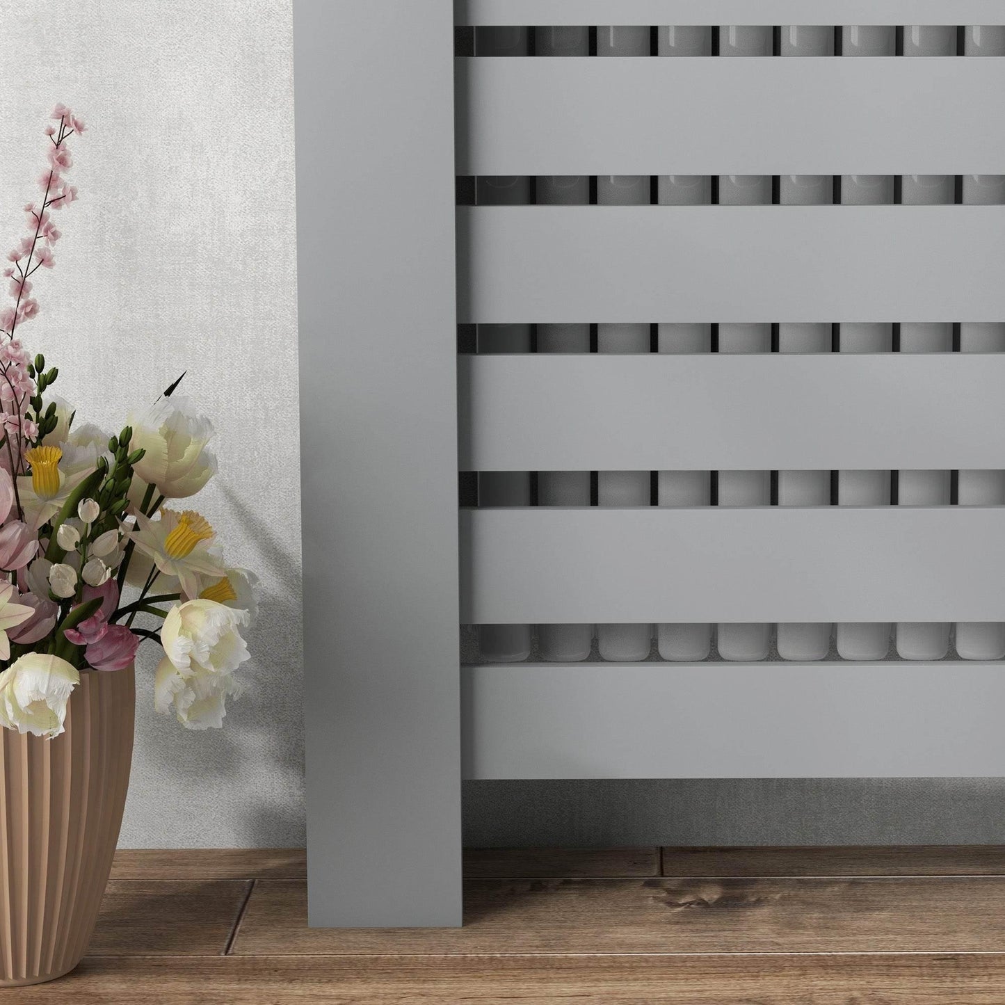 Stylish Grey Radiator Cover with Storage Drawer - HOMCOM 95.5H x 111Wcm - ALL4U RETAILER LTD