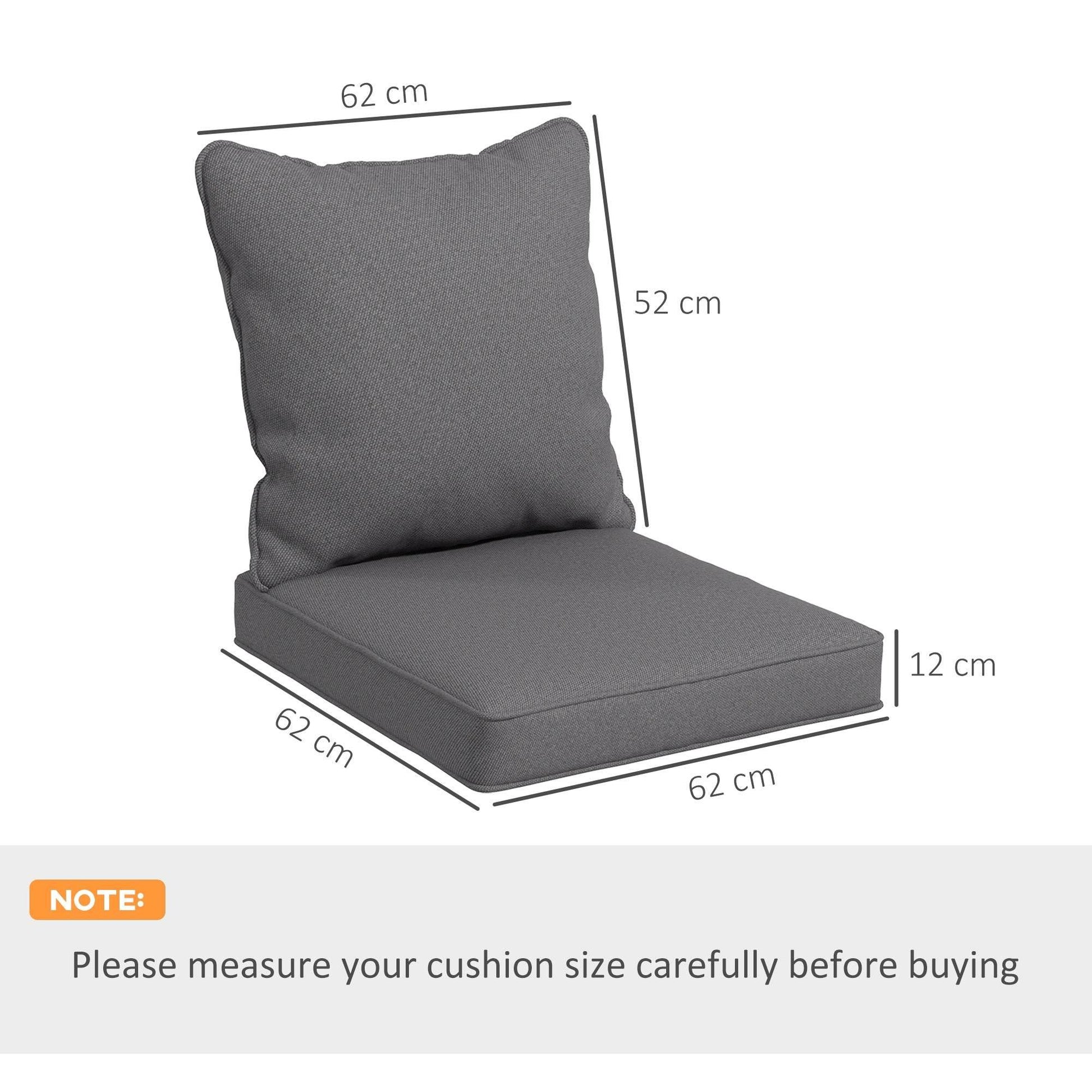Outsunny Charcoal Grey Patio Chair Cushion Set - Premium Comfort for Indoor and Outdoor Use - ALL4U RETAILER LTD