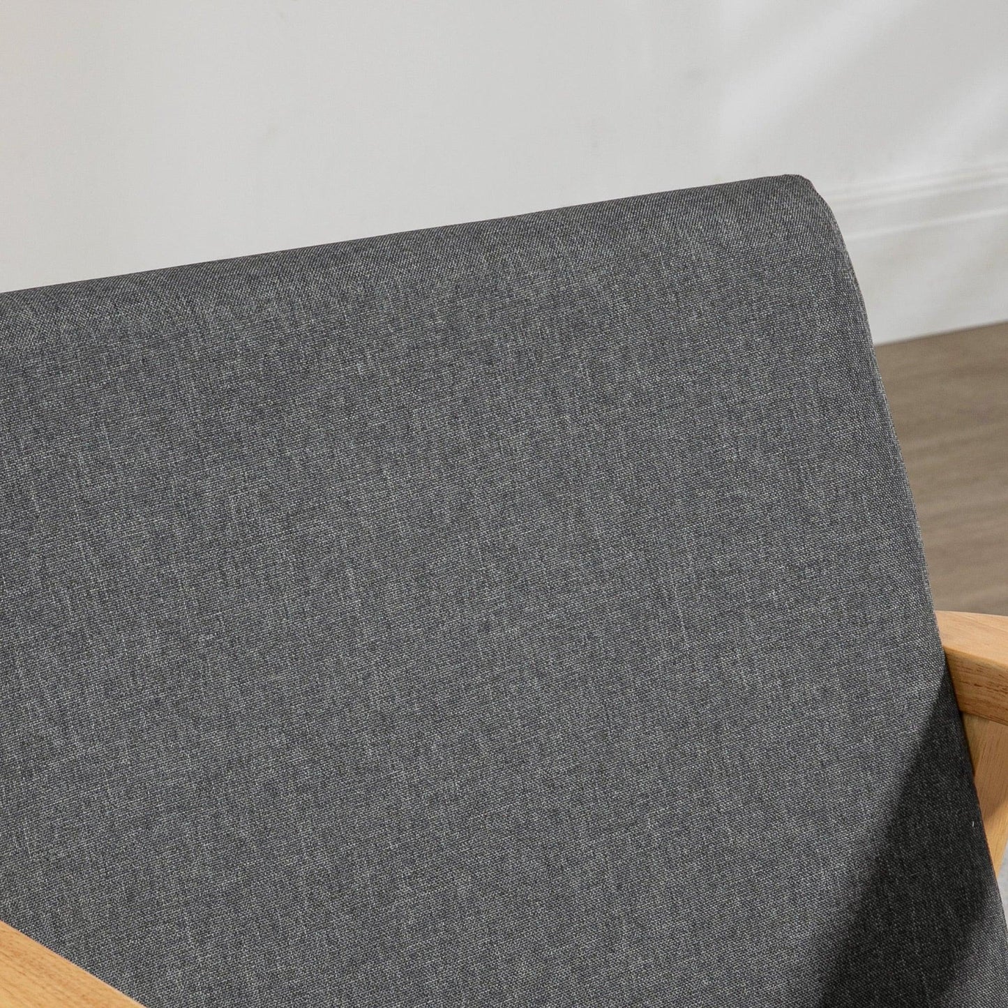 HOMCOM Modern Fabric Accent Chair with Rubber Wood Legs Padded Cushion Grey - ALL4U RETAILER LTD