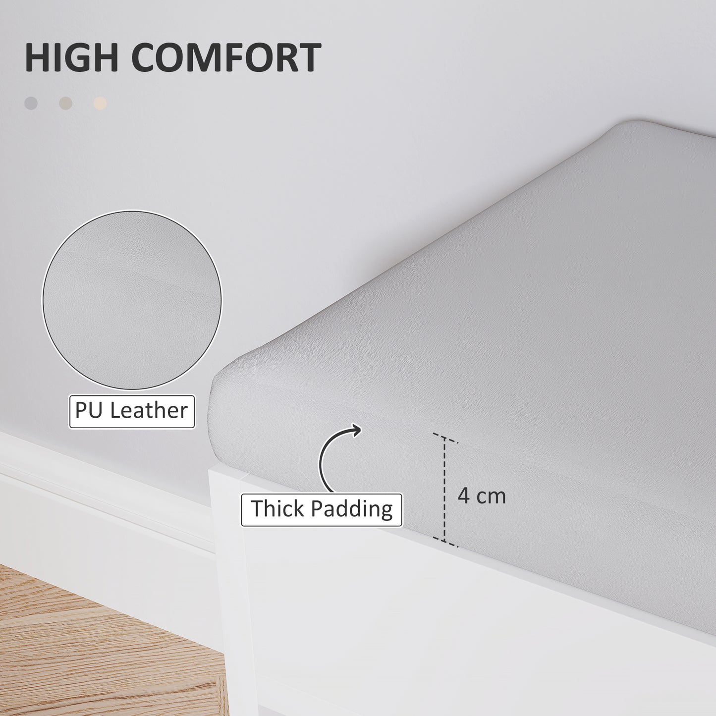 HOMCOM Shoes Cabinet Bench With Hidden Storage And Padded Seat Hallway Organizer Cream White