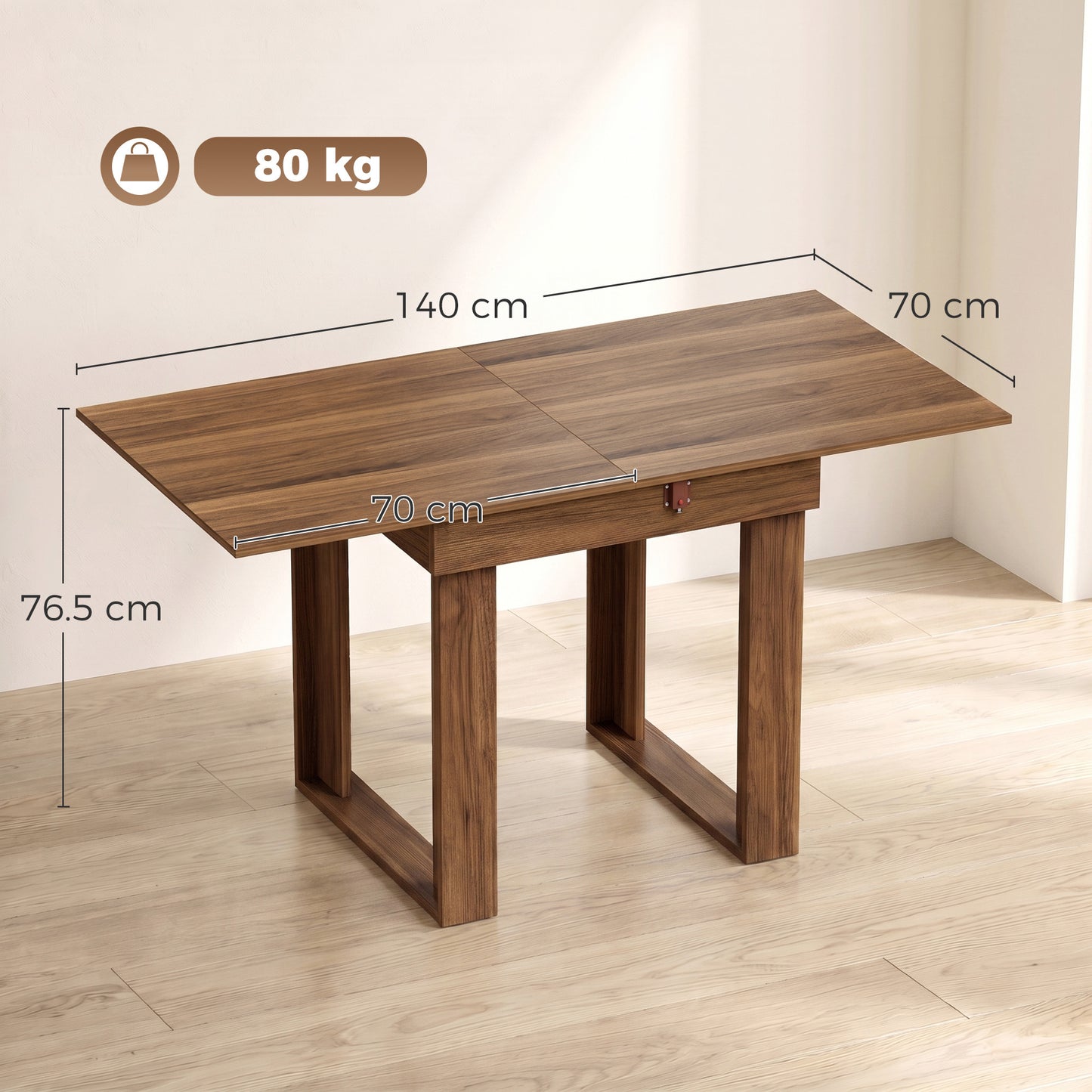 Homcom Extendable Folding Dining Table With Hidden Storage And Grey Finish