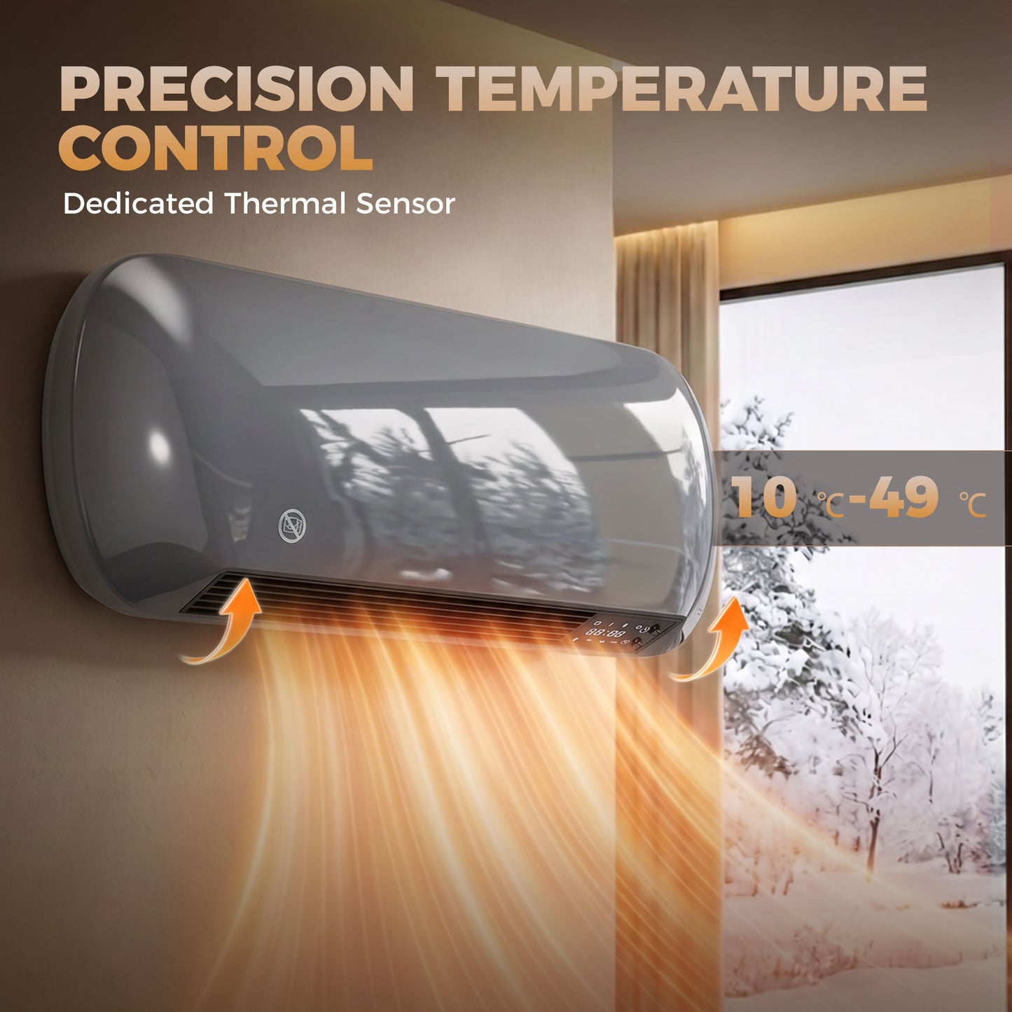 HOMCOM 2000W Wall Mounted Ceramic Space Heater With Remote Control