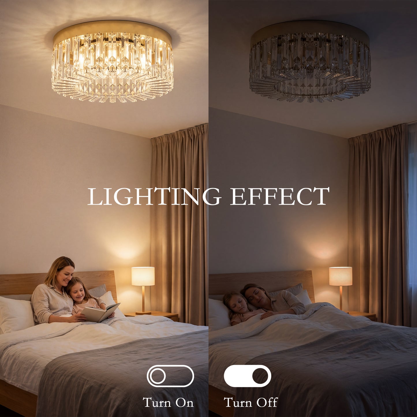 HOMCOM Crystal Chandeliers With 225 Crystal Pendants 8 Light Ceiling Fixture for Living Room Bedroom Dining Gold Tone