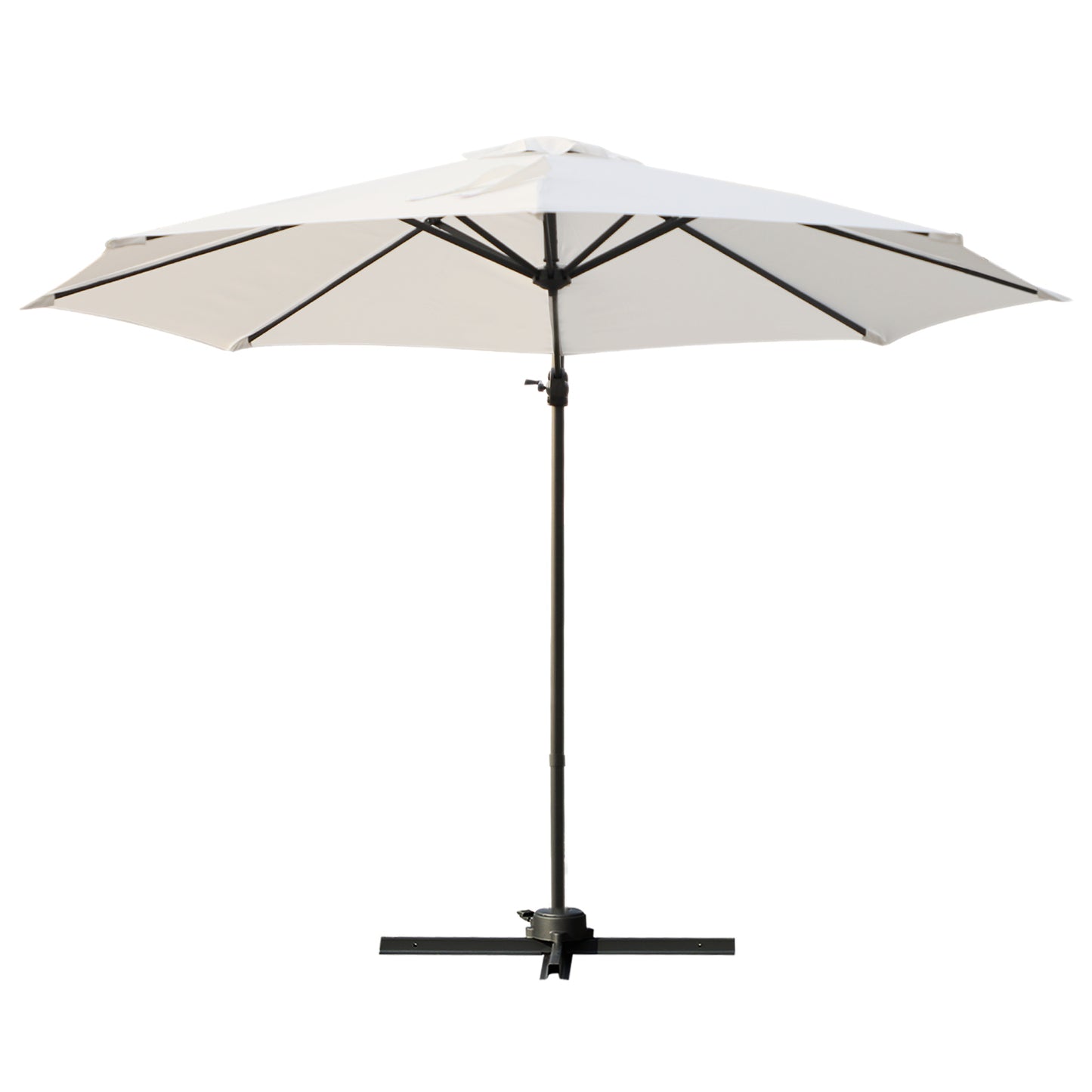 Outsunny 3m Cream White Cantilever Patio Umbrella with 360° Rotation and Cross Base - ALL4U RETAILER LTD