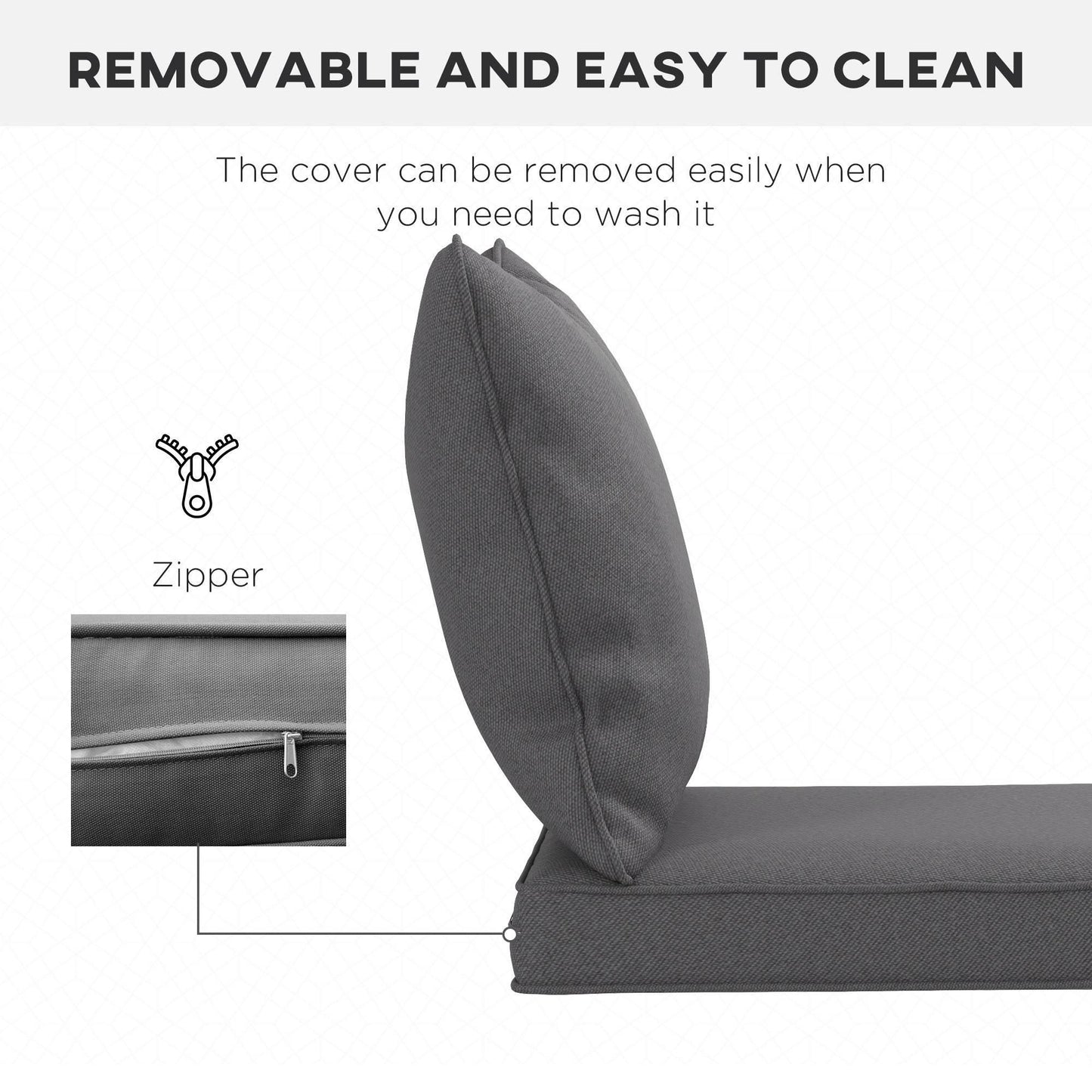 Outsunny Charcoal Grey Patio Chair Cushion Set - Premium Comfort for Indoor and Outdoor Use - ALL4U RETAILER LTD
