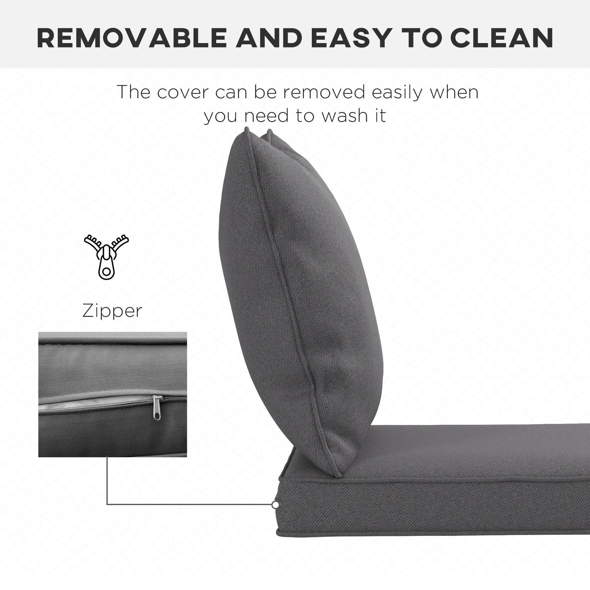 Outsunny Charcoal Grey Patio Chair Cushion Set - Premium Comfort for Indoor and Outdoor Use - ALL4U RETAILER LTD