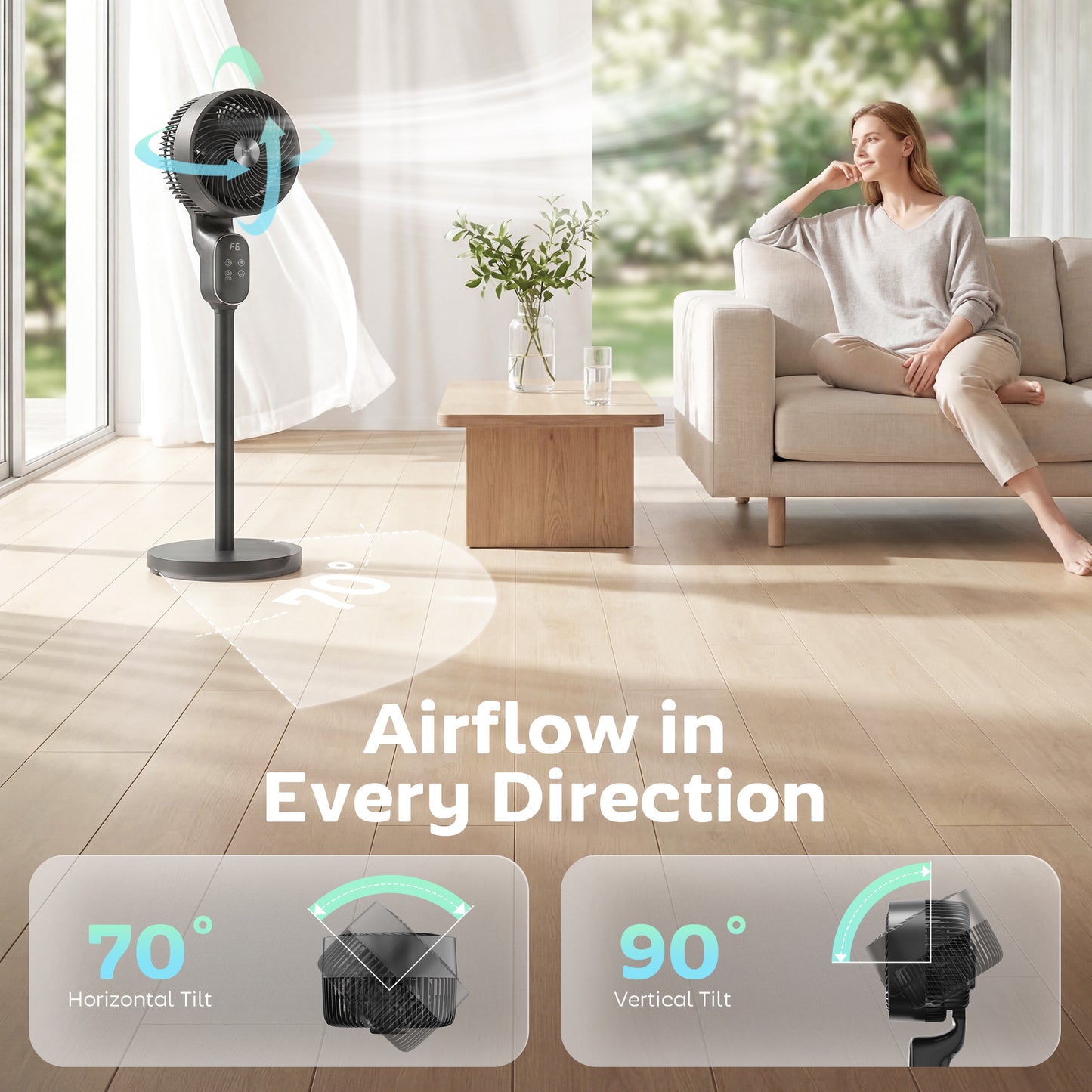 HOMCOM 39 Inch Pedestal Standing Fan With Remote, 8 Speeds, 3D Oscillation, Quiet 20 Decibels, Adjustable Height, Black