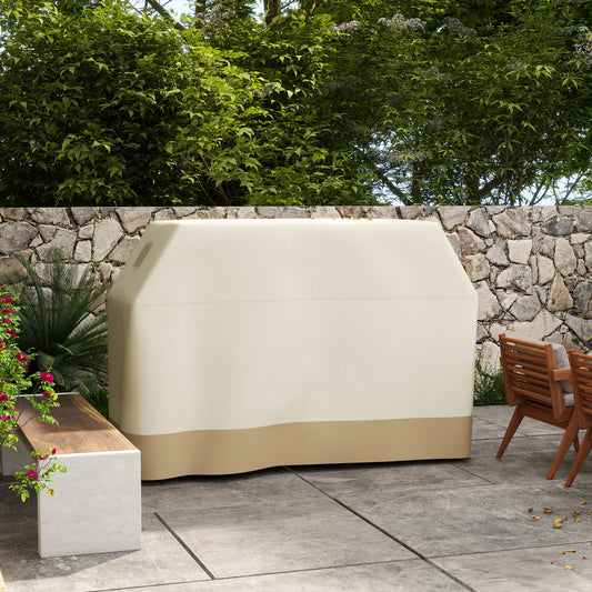 Outsunny Beige Waterproof BBQ Grill Cover: Durable PU-Coated Outdoor Protection, 71W x 188L cm - ALL4U RETAILER LTD