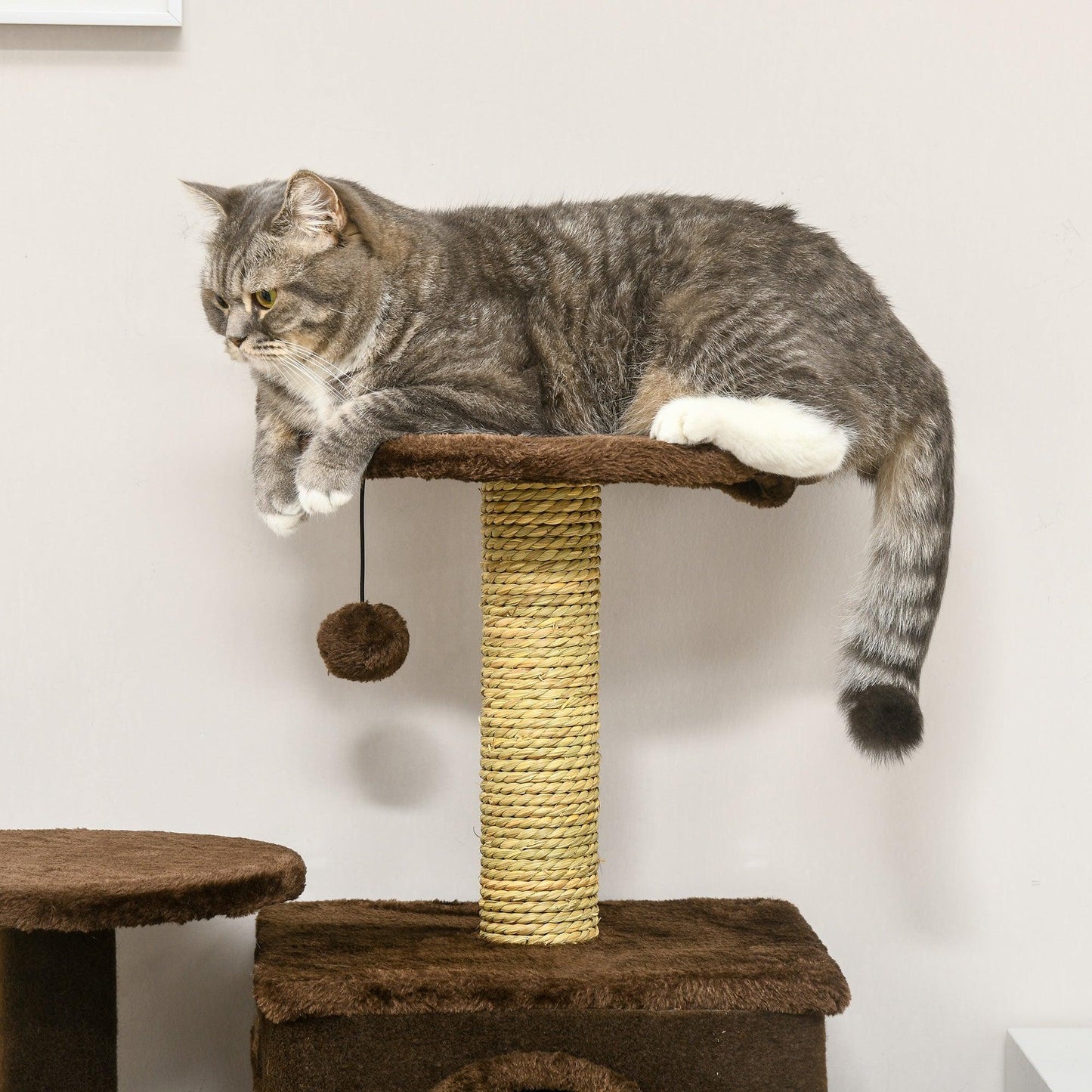 PawHut Cat Tree for Indoor Cats, Modern Cat Tower with Scratching Posts, House - ALL4U RETAILER LTD