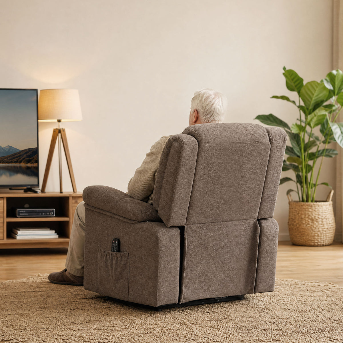 Homcom Oversized Wide Power Lift Recliner Chair With Massage And Heat Brown