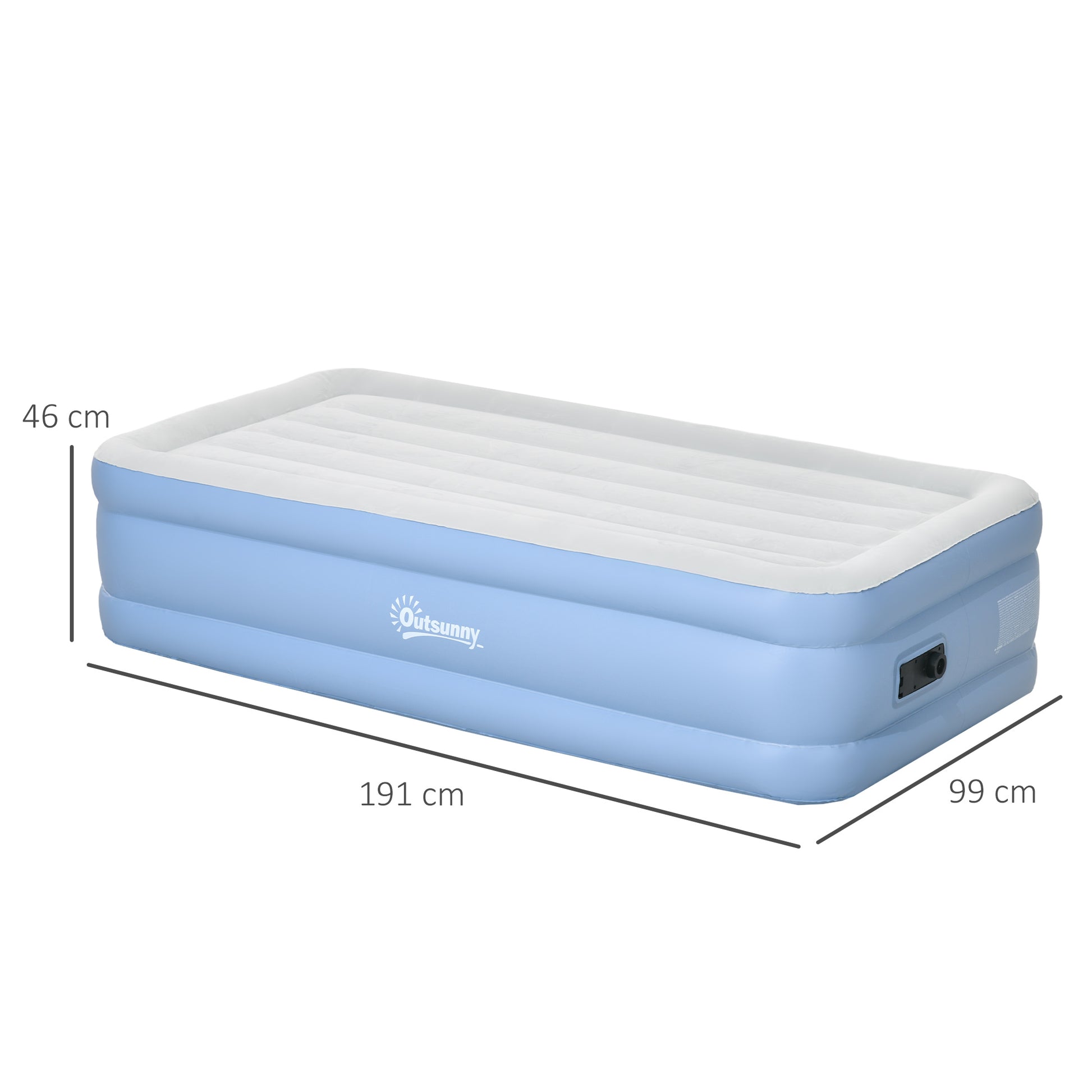 Outsunny Premium Single Inflatable Air Mattress with Built-In Quick-Fill Electric Pump - ALL4U RETAILER LTD