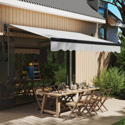 Outsunny 3 x 2.5m Electric Retractable Awning With Remote Aluminum Frame UV30 Sun Shade Canopy For Garden Patio