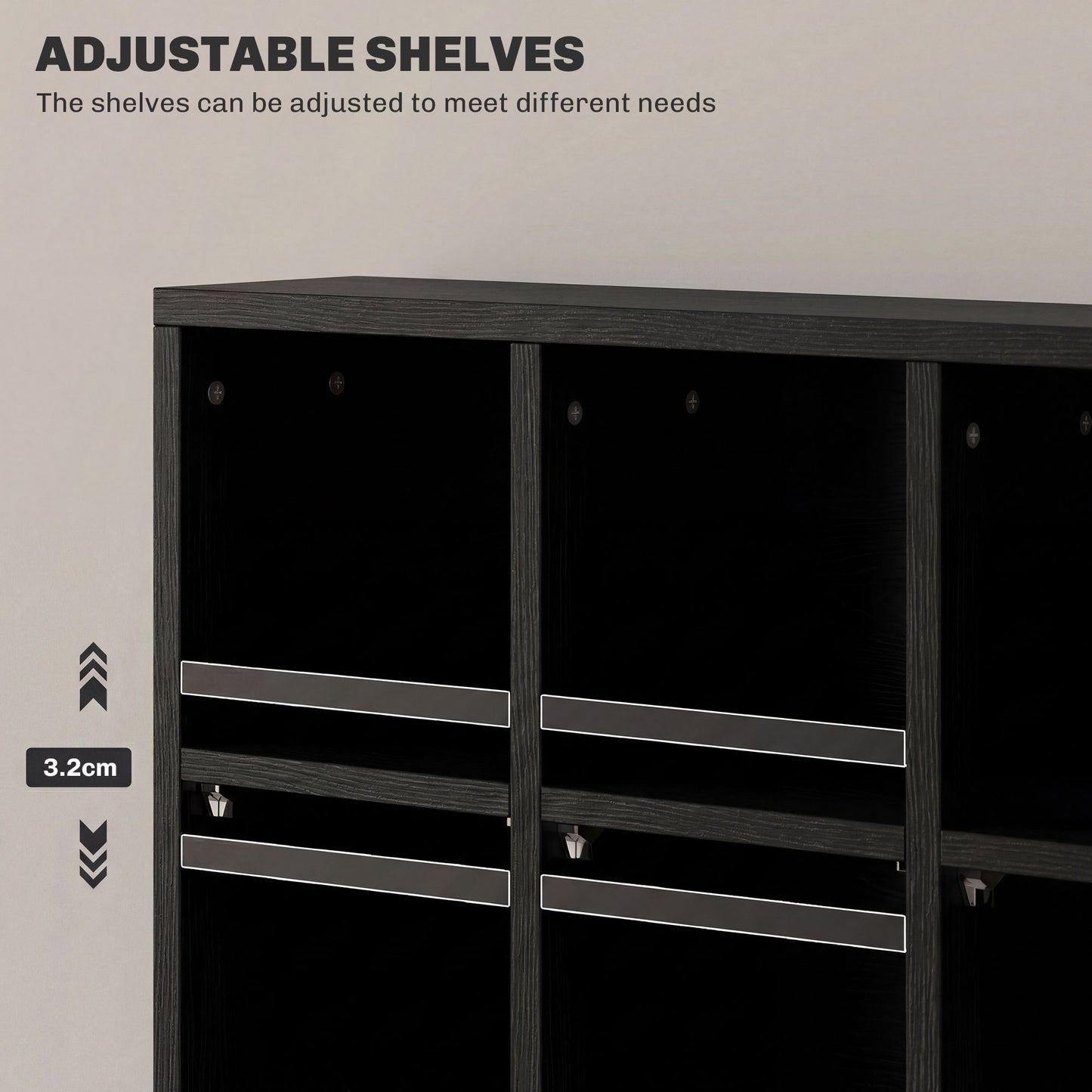 HOMCOM CD And DVD Storage Unit With Adjustable Shelves For Home Theater 89 x 130.5 cm Black Modern Cabinet