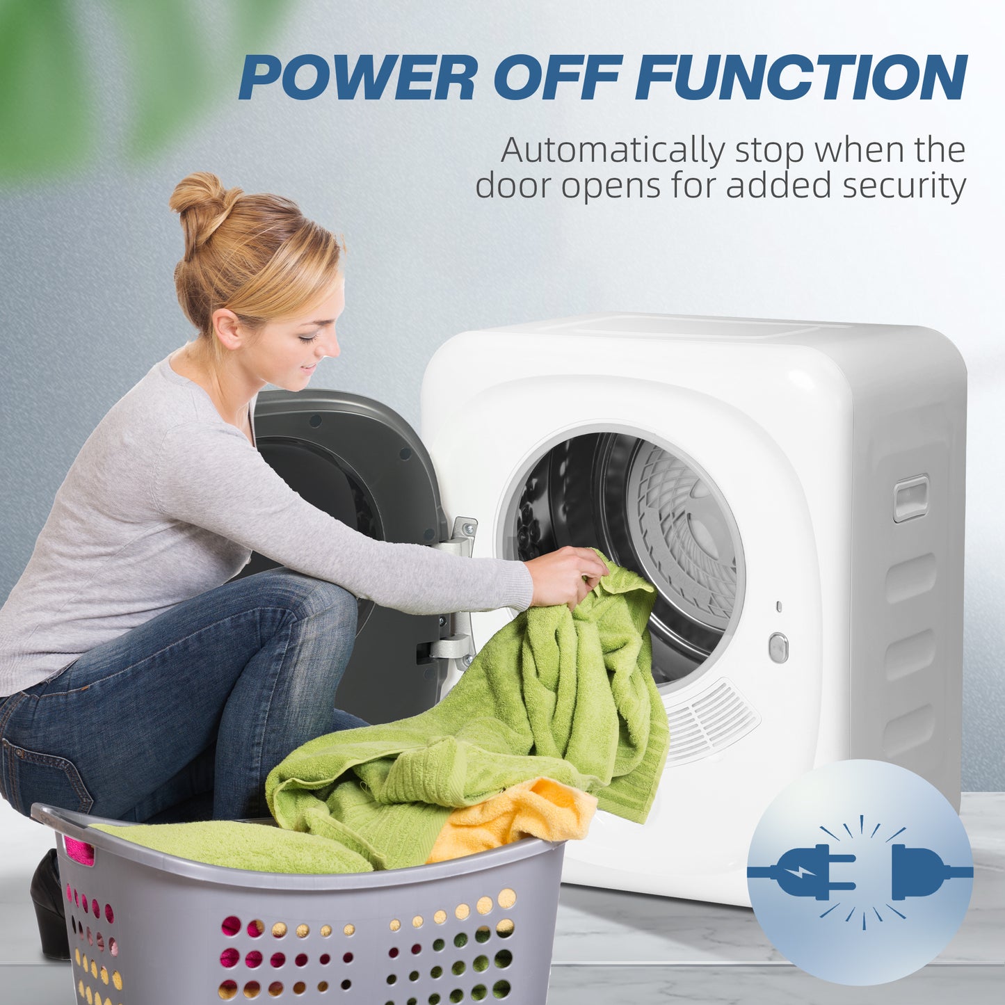 HOMCOM 4kg Vented Tumble Dryer 800W Compact Freestanding Front Tumble Dryer With 5 Drying Modes And Smart Sensor White