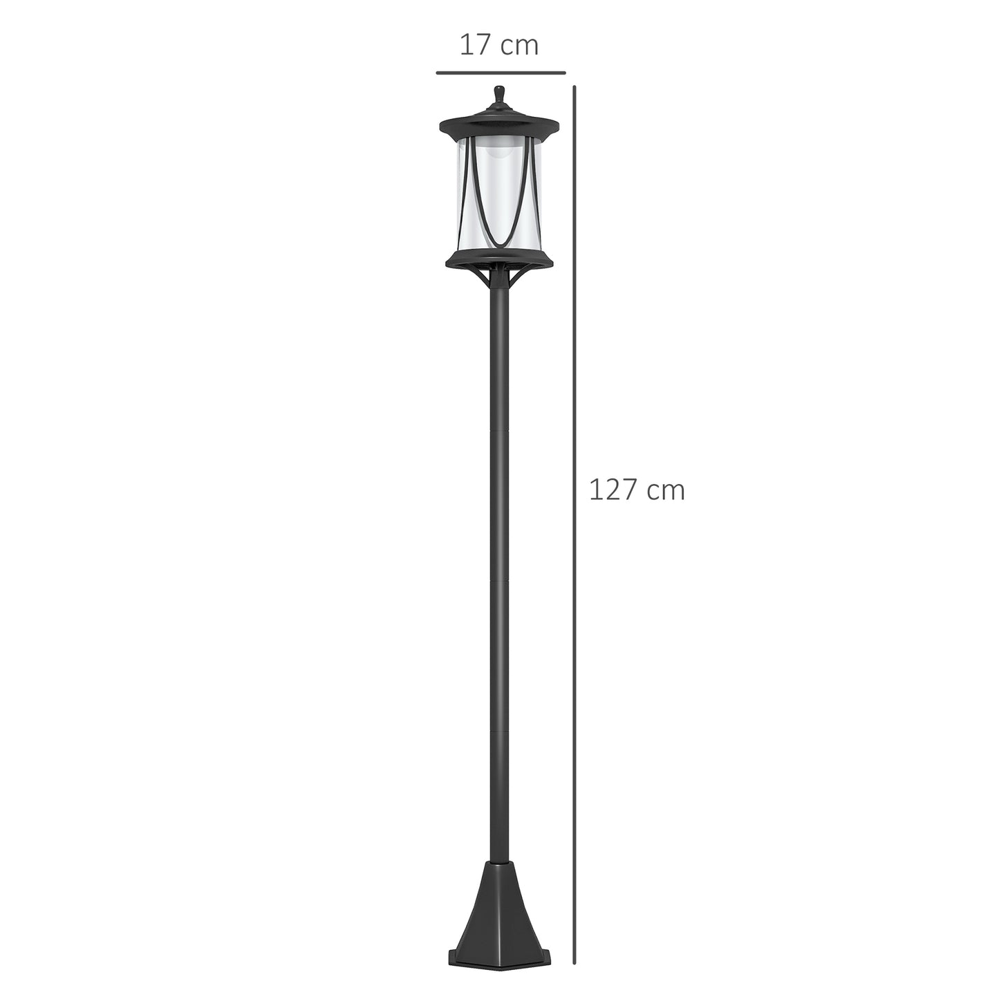 Outsunny Solar Lamp Post Light 1.3 M LED Outdoor Street Light IP44 Waterproof for Patio Garden Pathway Cool White
