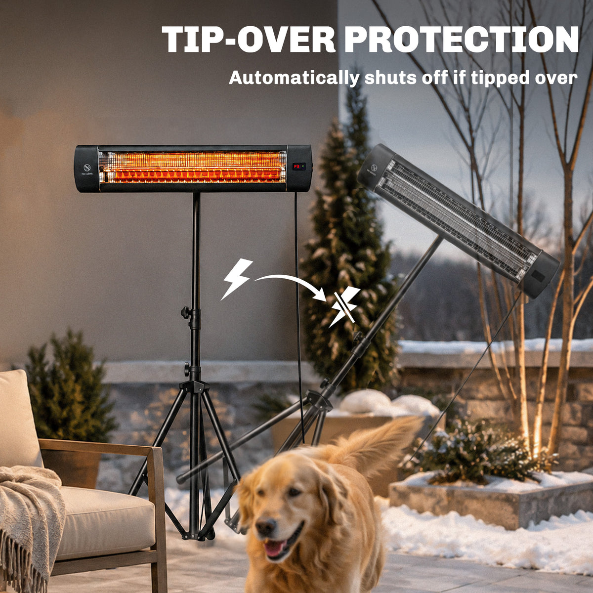 Outsunny 2500W Electric Infrared Patio Heater With Remote Black
