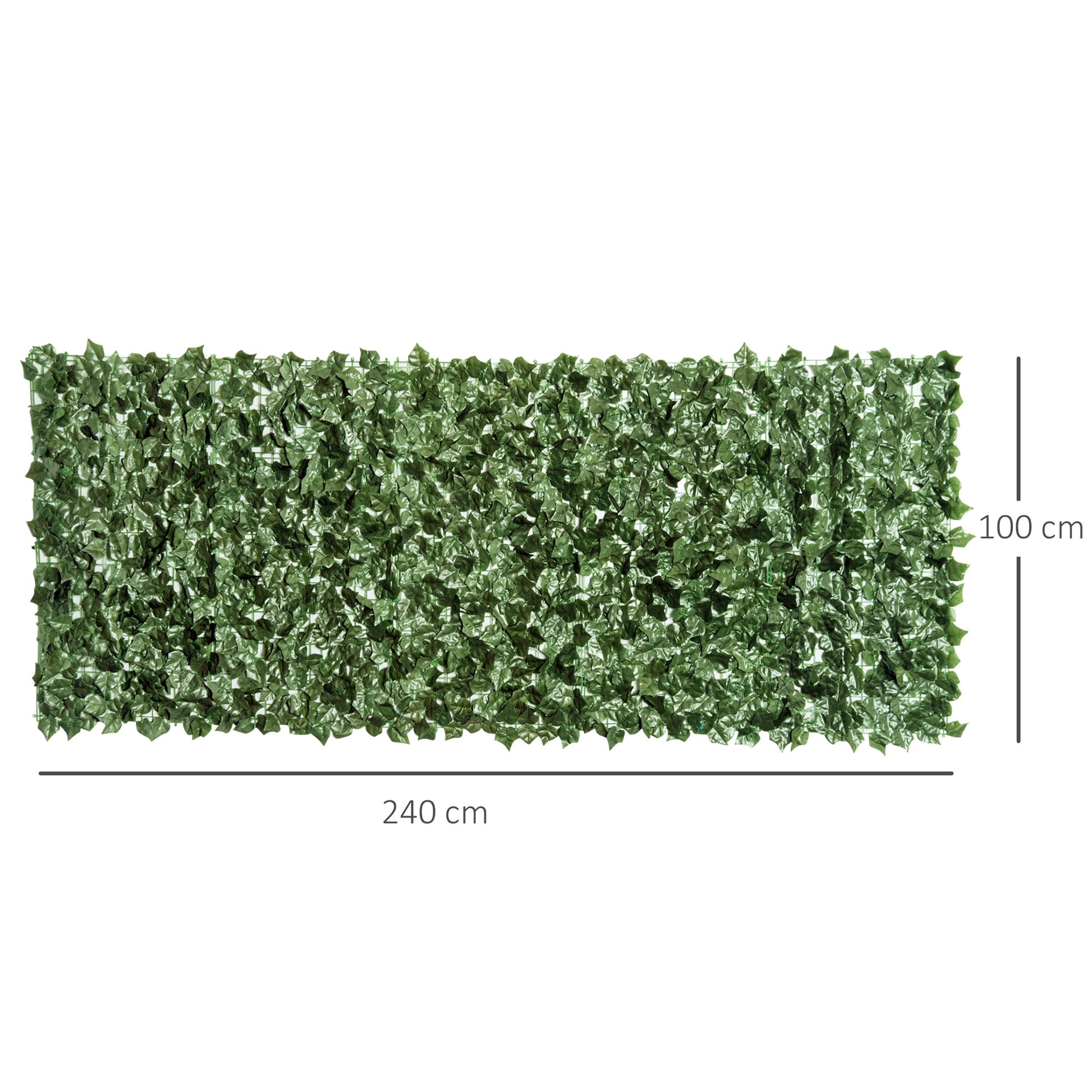 Outsunny Set of 2 Artificial Leaf Privacy Fence Panels for Indoor and Outdoor Use, Dark Green, 2.4M x 1M - ALL4U RETAILER LTD