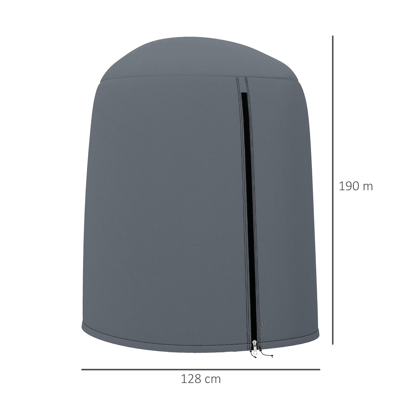 Outsunny 190 X 128cm Hanging Egg Chair Cover Weatherproof PU Coated 420D Outdoor Oxford Fabric Grey