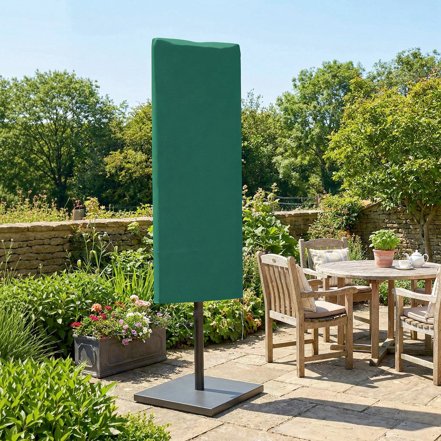 Outsunny Garden Parasol Cover For Two To Four Point Six Meter Outdoor Umbrella Weatherproof Dark Green