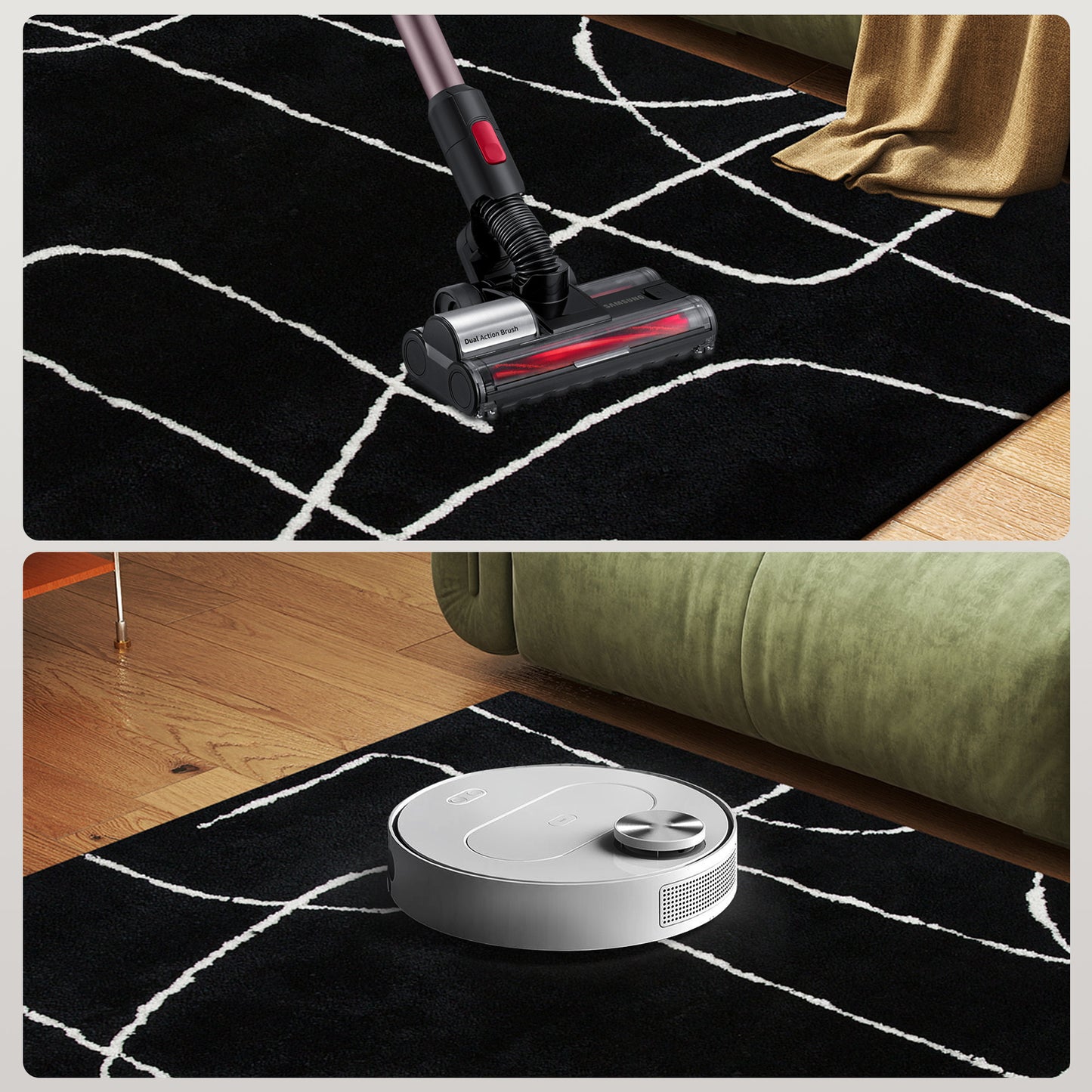 HOMCOM Modern Fluffy Area Rug With Geometric Pattern Washable Soft High Pile Carpet 170x120 cm Black