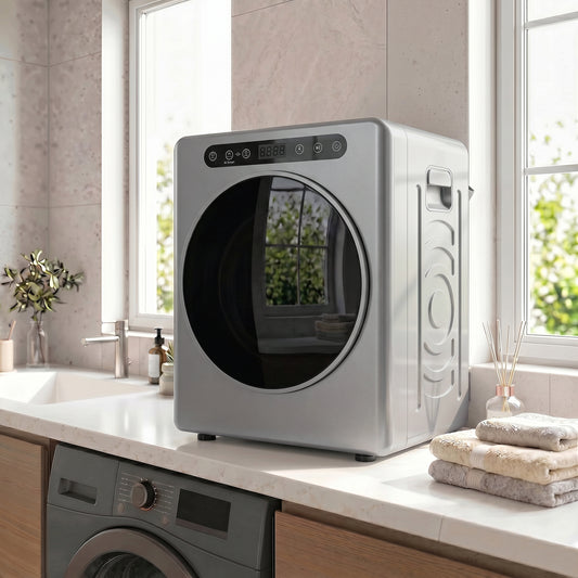 HOMCOM 5Kg Compact Tumble Dryer 40 To 60C 1000W Hygiene Care System Smart Anti Crease Reverse Tumbling