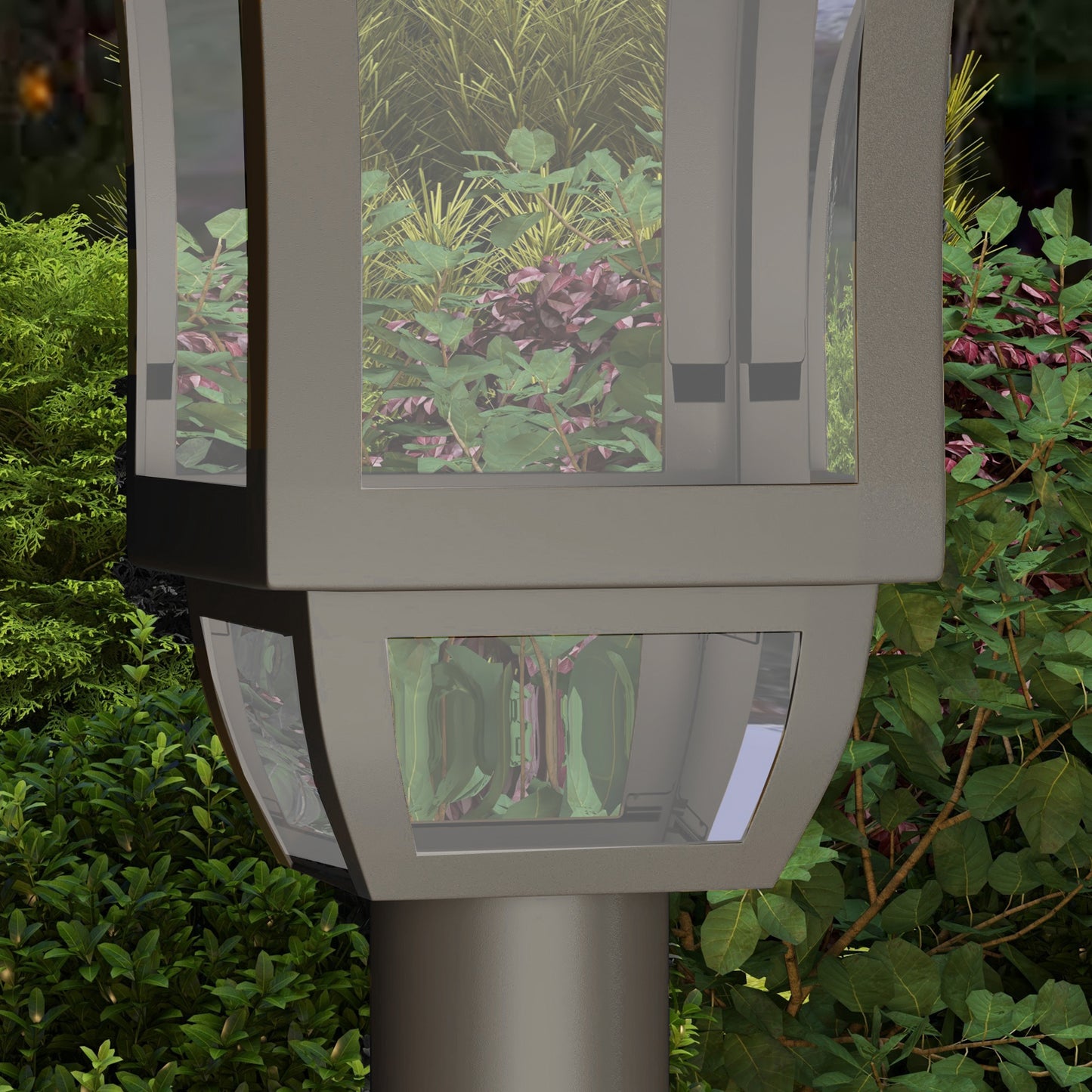 Outsunny 1.3m Solar Garden Lamp Post Light LED Outdoor IP44 Waterproof For Patio Pathway Cool White