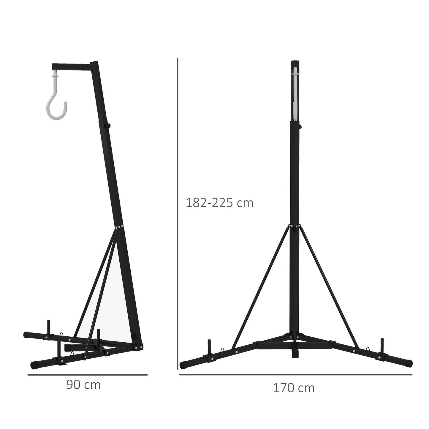 SPORTNOW Freestanding Boxing Punch Bag Stand - Black, Foldable and Sturdy - ALL4U RETAILER LTD