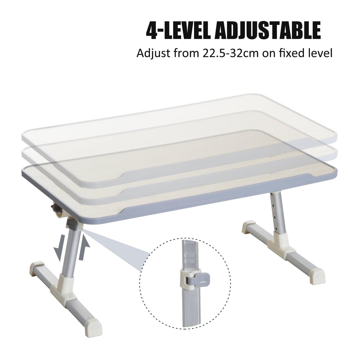 HOMCOM Foldable Laptop Stand - Portable, Adjustable Desk - ALL4U RETAILER LTD