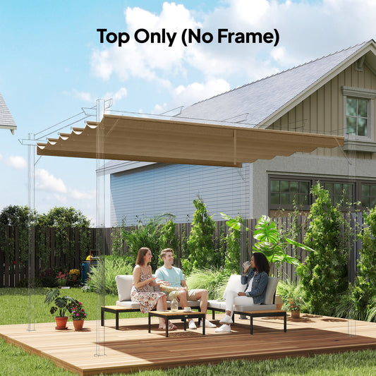Outsunny Replacement Pergola Canopy 3.5 x 2.6 m Fits 4 x 3 m Frame Roof Top Only Tan