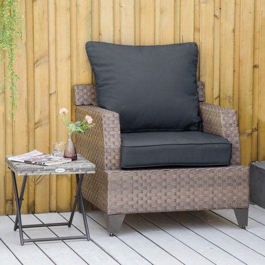 Outsunny Olefin Outdoor Chair Cushion Set - 4-Piece Fade Resistant Replacement for Rattan Sofas - ALL4U RETAILER LTD