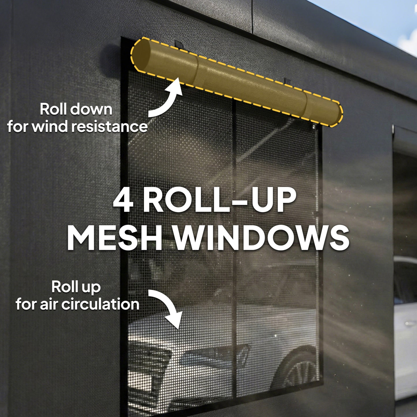 Outsunny 3 x 6 m Heavy Duty Carport Portable Garage Car Canopy Tent with Galvanised Frame Doors Windows Dark Grey