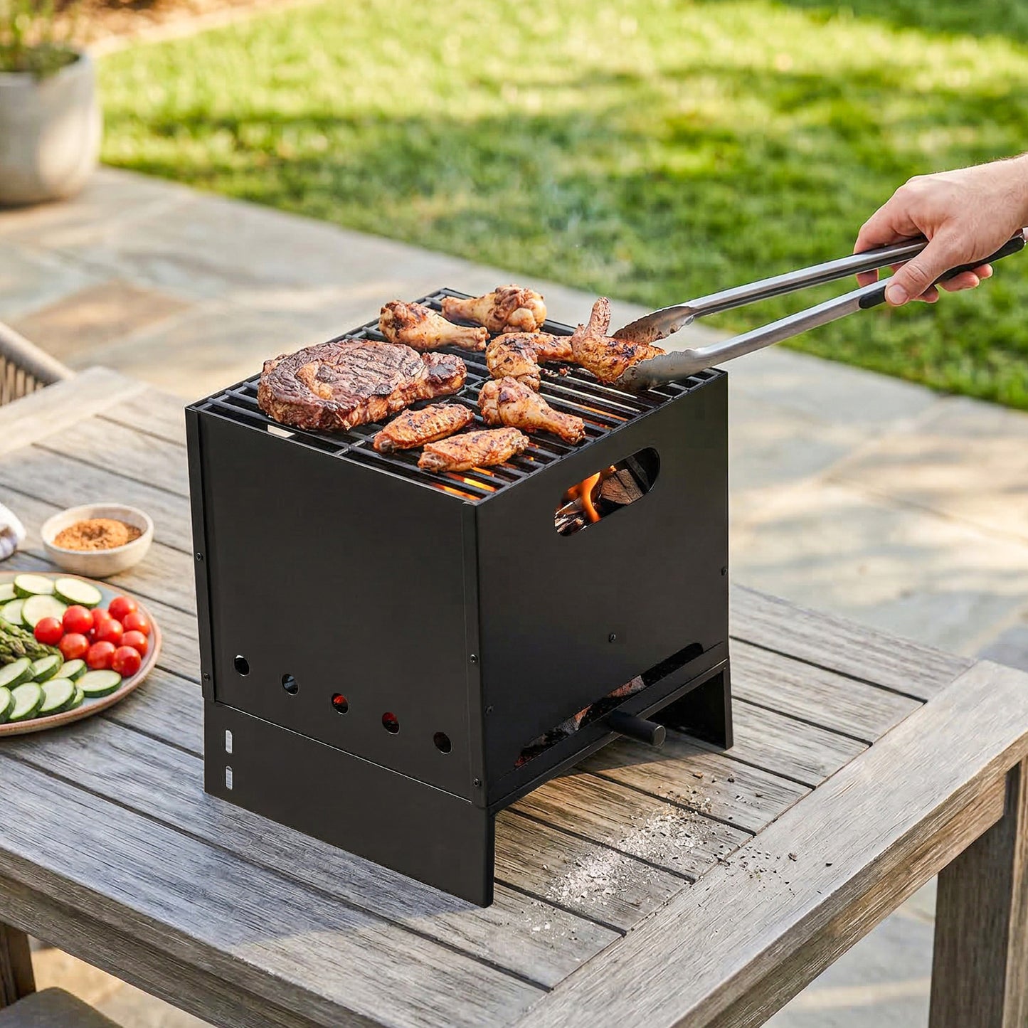 Outsunny 3 In 1 Outdoor Pizza Oven Portable Wood Fired Pizza Maker With Handles Stone And Peel Charcoal Grill