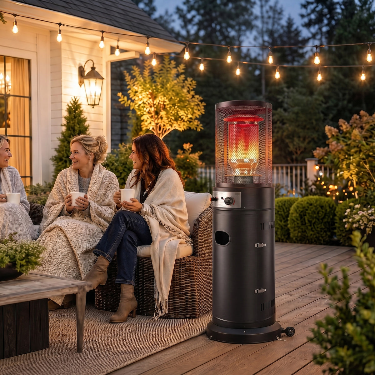Outsunny 11 kW Portable Propane Patio Heater with Tip Over Safety Protection