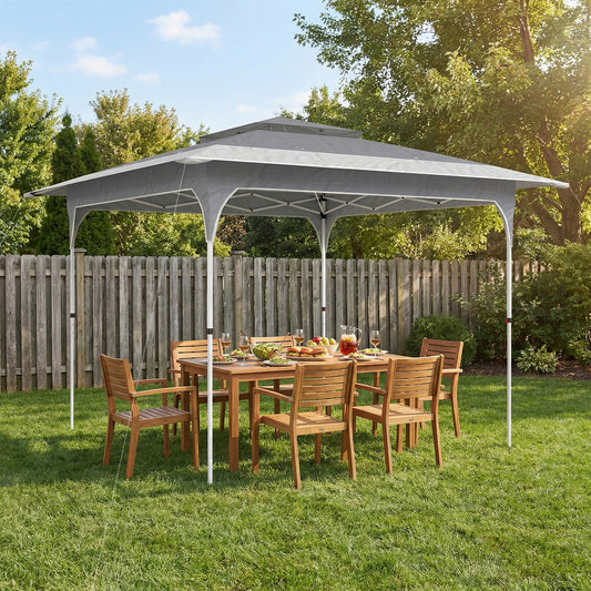 Outsunny 3.5x3.5m Pop Up Gazebo With One Push Setup UPF50 Plus Double Tier Canopy Carry Bag Dark Grey