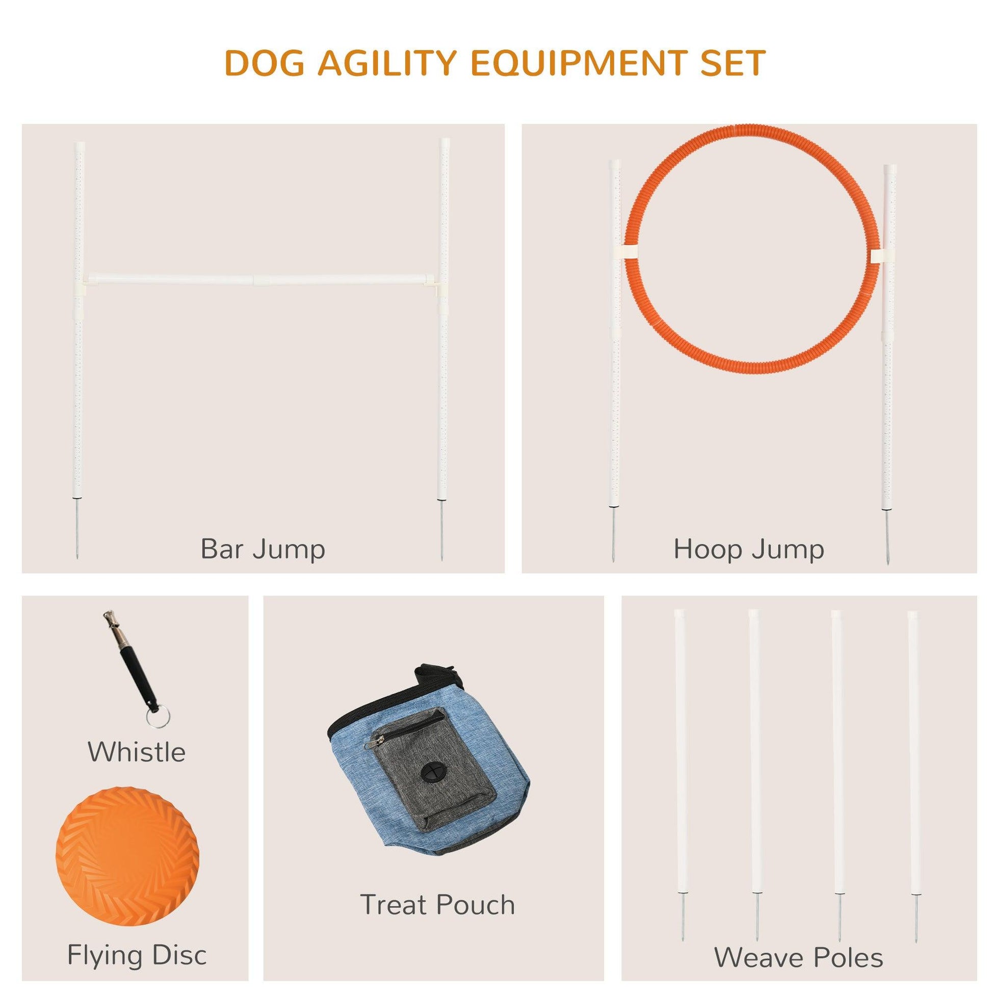 PawHut Dog Agility Training Equipment with Carry Bag - ALL4U RETAILER LTD