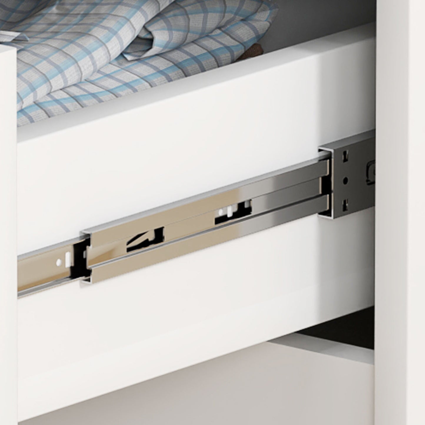 HOMCOM Four Drawer Chest With High Gloss Fronts White Modern Bedroom Storage Unit