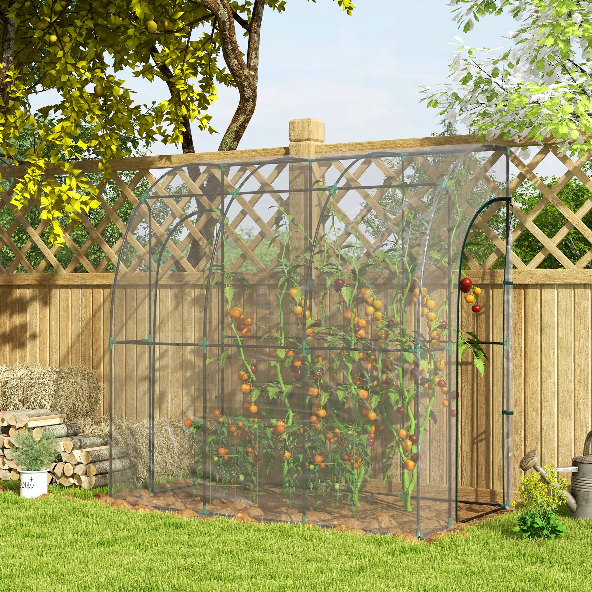 Outsunny 214cm x 118cm Compact Walk-In Lean-To Greenhouse with Essential Accessories - ALL4U RETAILER LTD