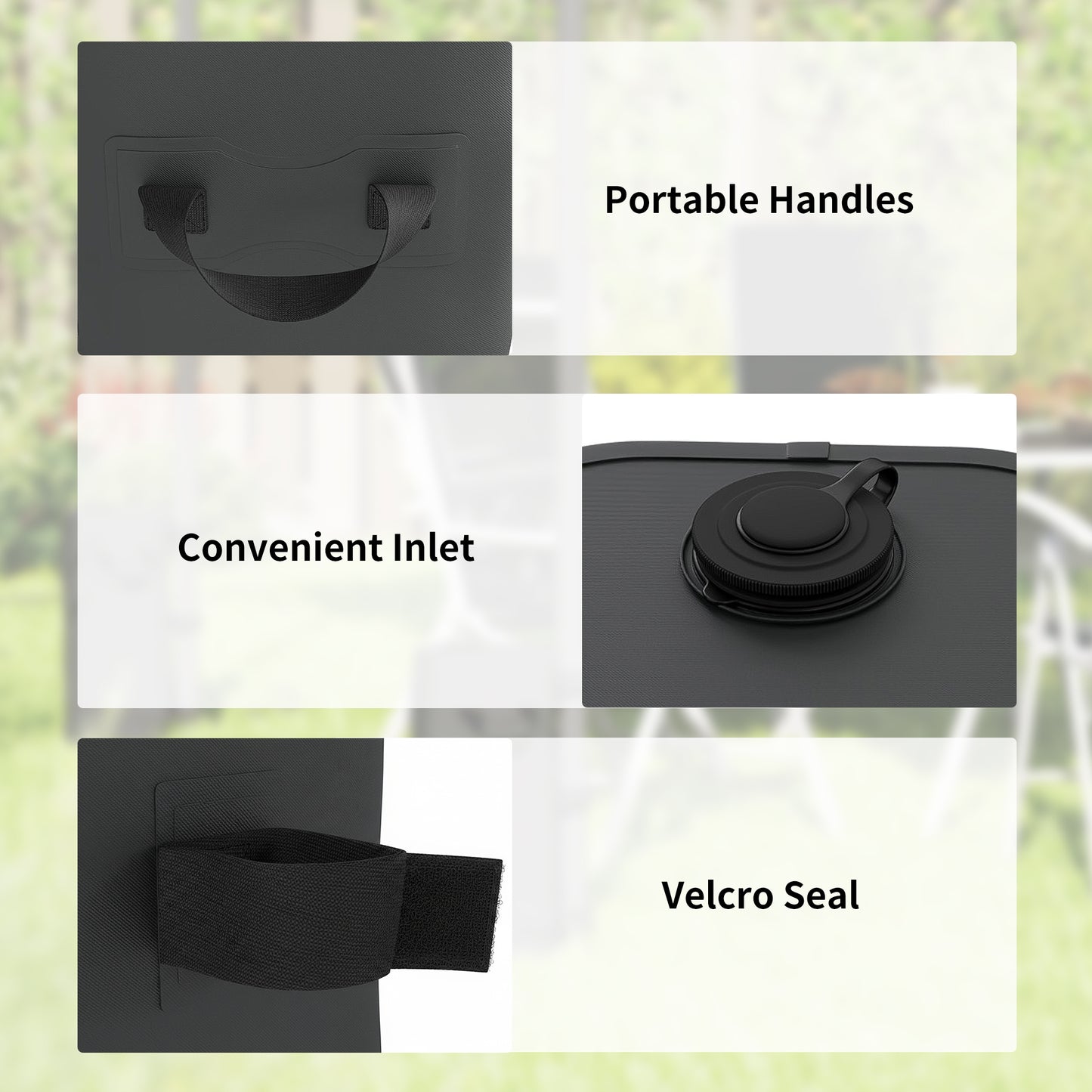 Outsunny 4 Pack Heavy Duty Gazebo Weight Bags 500D Sand Weights with Carry Handles for Garden Marquee Parasol Black