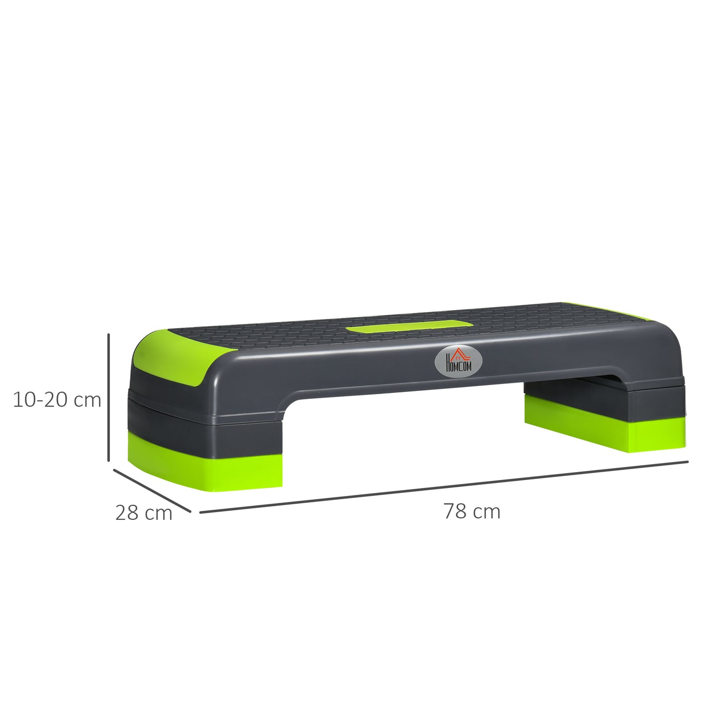 HOMCOM Adjustable Aerobic Step Platform for Home and Office Workouts, Grey and Green - ALL4U RETAILER LTD