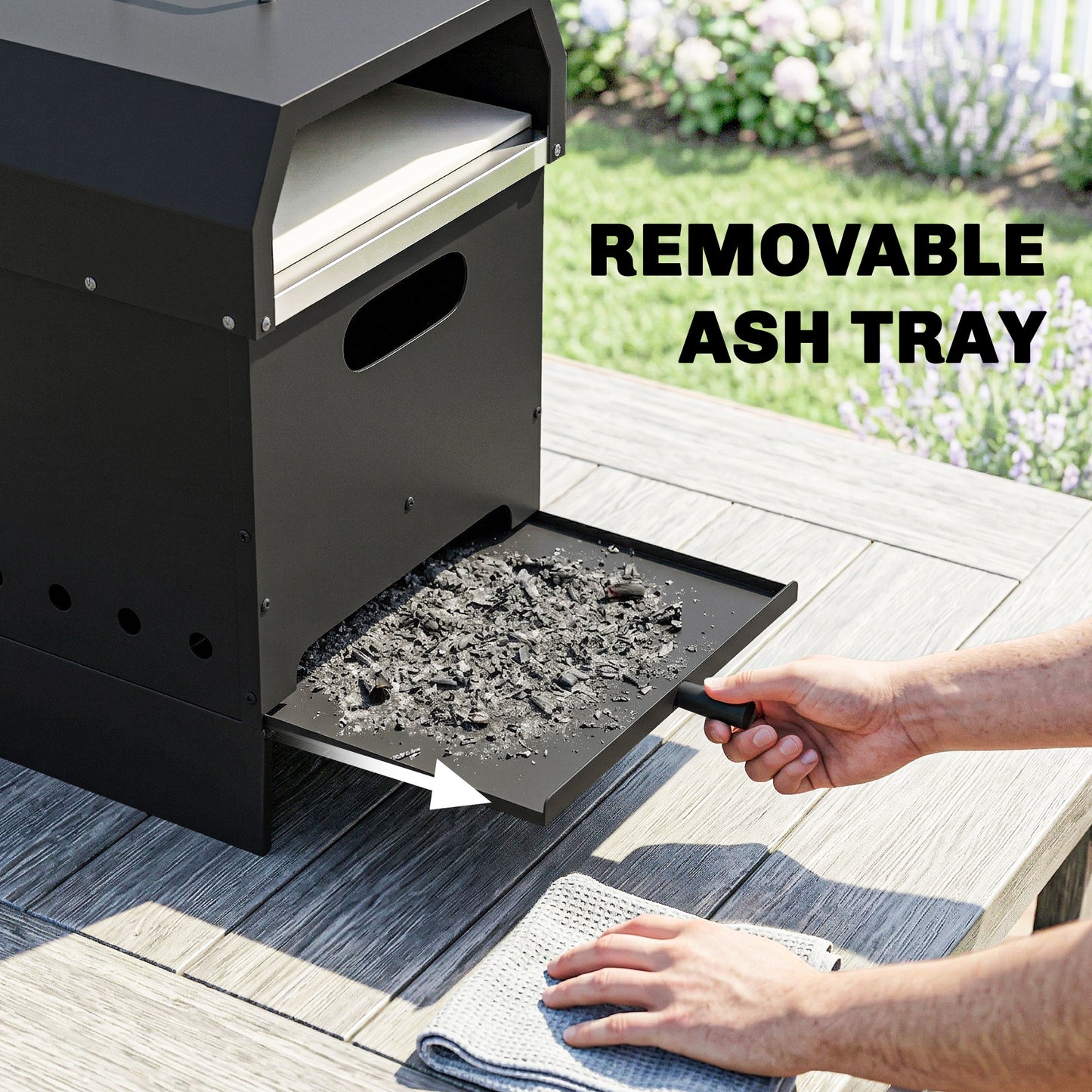 Outsunny 3 In 1 Outdoor Pizza Oven Portable Wood Fired Pizza Maker With Handles Stone And Peel Charcoal Grill