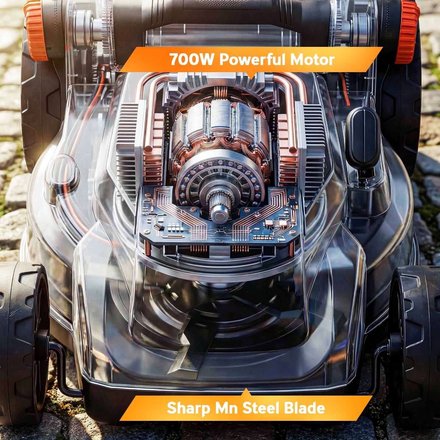 Outsunny 18V Cordless Lawn Mower With 2 X 4Ah Batteries 34cm Cutting Width Mulching Feature