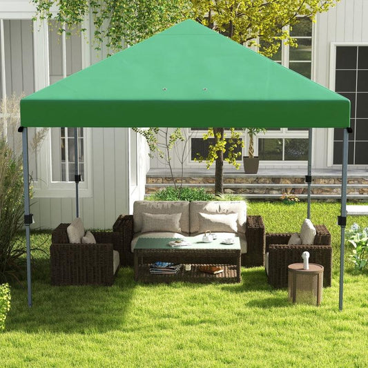 Outsunny 3x3m Pop Up Gazebo - Easy Up Marquee Party Tent with 1-Button Push, Adjustable Straight Legs, Wheeled Bag, Stakes, Ropes, Sandbags - Instant Shelter in Green - ALL4U RETAILER LTD