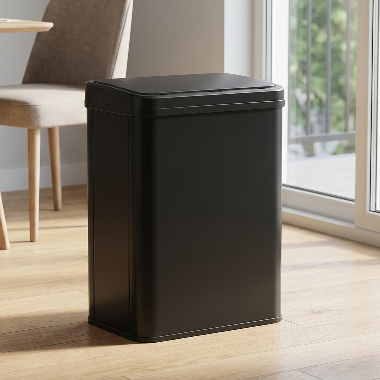 HOMCOM 40L Sensor Bin With Soft Close Lid Stainless Steel Automatic Touchless Motion Sensor Kitchen Bin Black