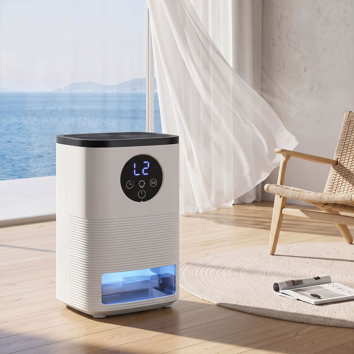 HOMCOM 300ml Per Day Mini Dehumidifier With RGB Lights And 1.4L Tank