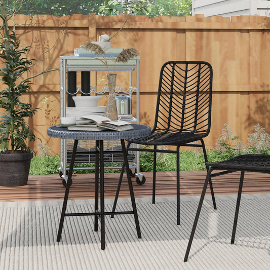 Outsunny PE Rattan Side Table Grey - ALL4U RETAILER LTD