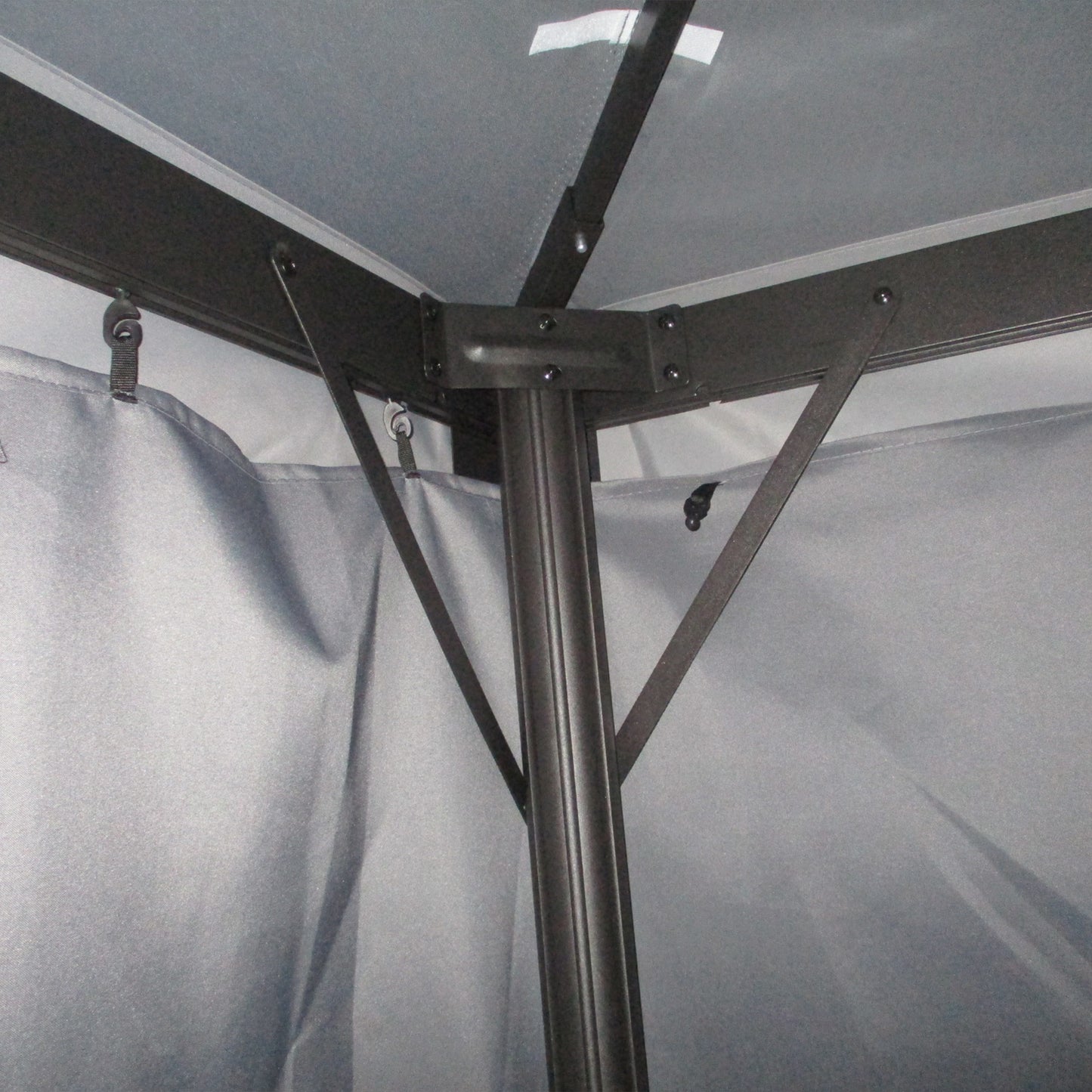 Outsunny 3 x 4m Aluminium GardenÂ Gazebo, Marquee Canopy Shelter Pavilion Party Tent with Nets and Curtains for Garden and Deck, Dark Grey