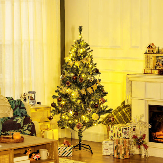 HOMCOM 5' Prelit Christmas Tree with Warm White LED Lights - ALL4U RETAILER LTD