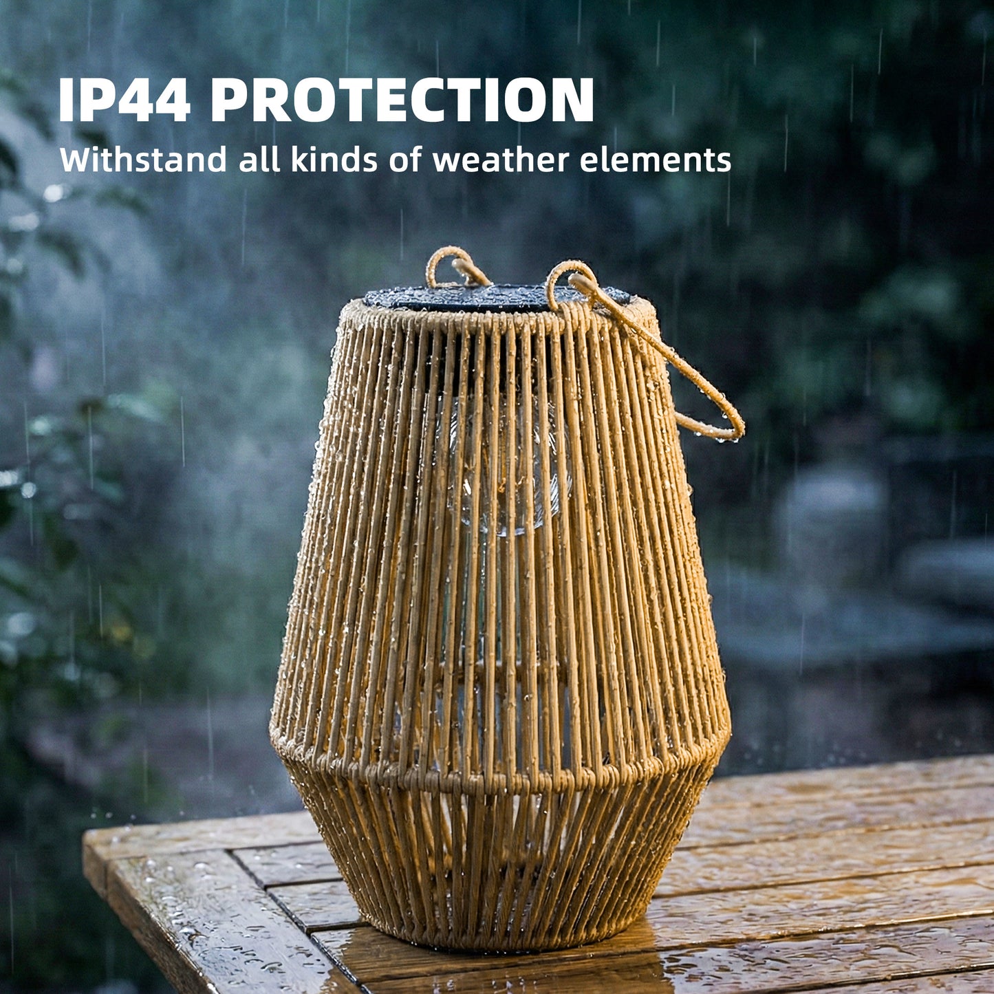 Outsunny Hanging Rattan Solar Lanterns 2 Pack with Handles for Patio Pathway Terrace Outdoor Brown Auto On Off