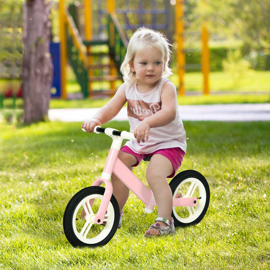 AIYAPLAY 12" Kids Balance Bike - Adjustable Seat, Pink - ALL4U RETAILER LTD