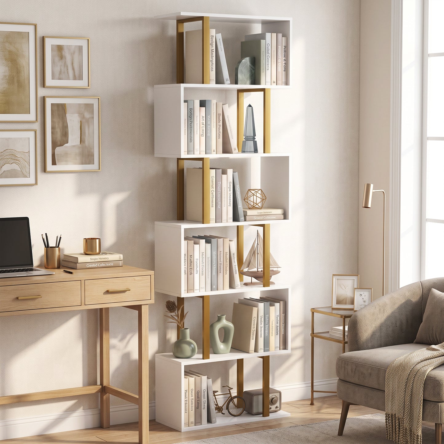 HOMCOM Industrial Standing Bookshelf Free Shelves Bedroom Unit